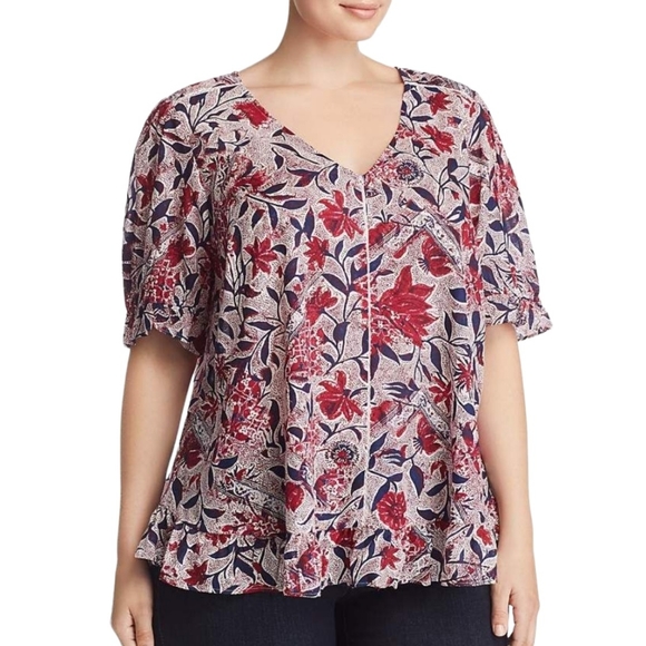 Lucky Brand Tops - LUCKY BRAND Gauzy Floral Top Sz L